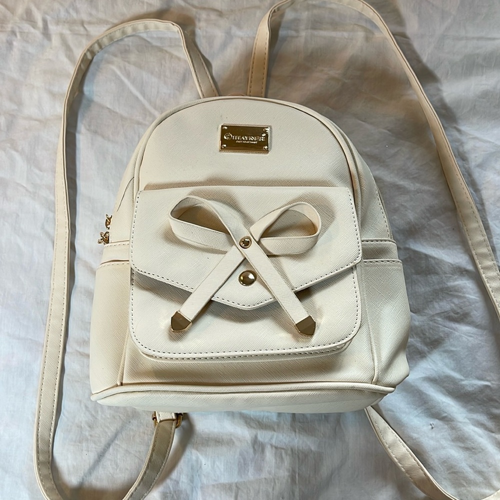 Ihayner Cream Mini Backpack/Purse